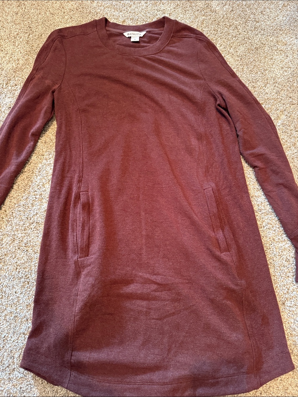 Athleta Long Sleeve Tunic Dress - Burgundy